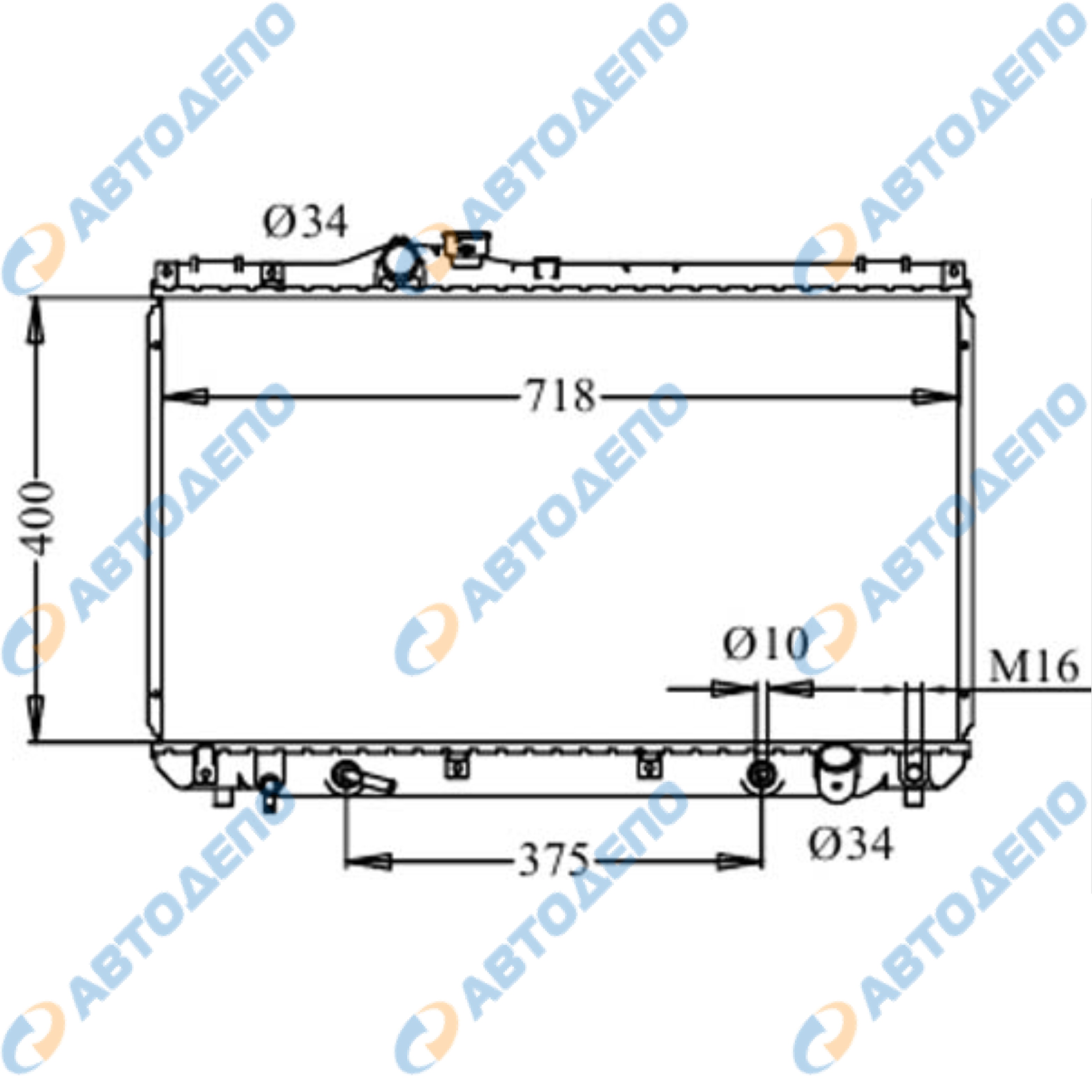 TOYOTA MARK II, BLIT, VEROSSA 2000- Радиатор охлаждения двигателя  TO-0307-26, 16400-46620, / Автодепо