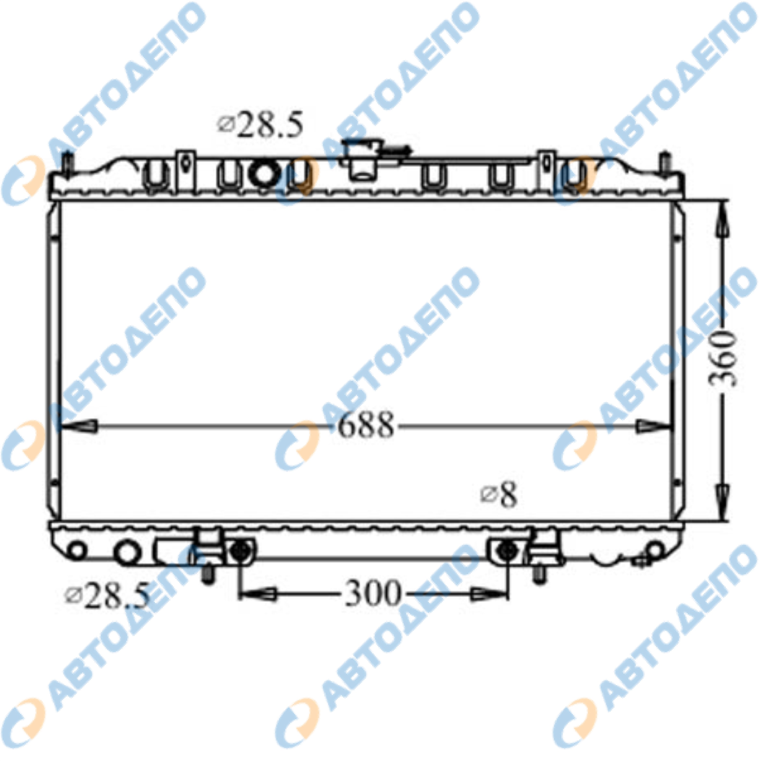 NISSAN SUNNY, AD, BLUEBIRD SYLPHY, WINGROAD, PRIMERA, MAZDA FAMILIA  Радиатор охлаждения двигателя NI-0001-16-K, 1N201-5200, 21410-4M403 /  Автодепо