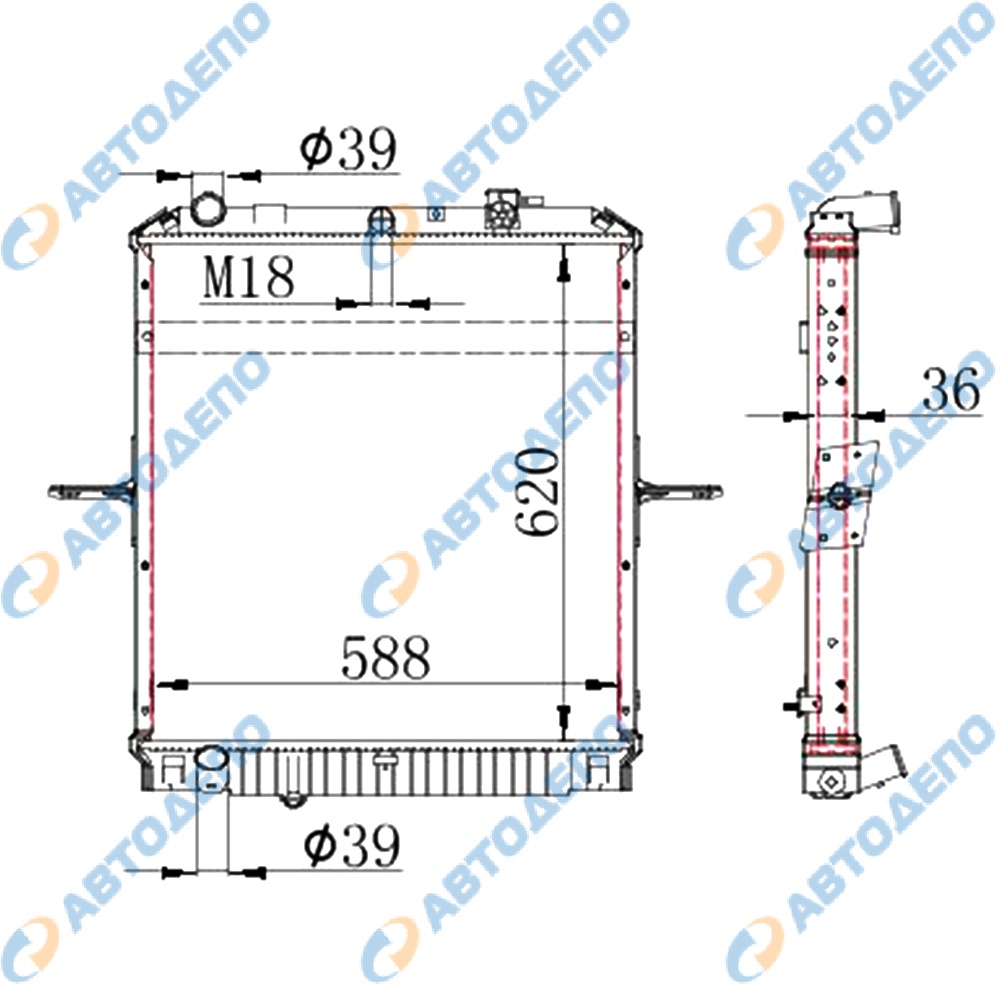 ISUZU ELF Радиатор охлаждения двигателя IS-0049-36, 8-97387-467-2,  8-98046-663-0 / Автодепо