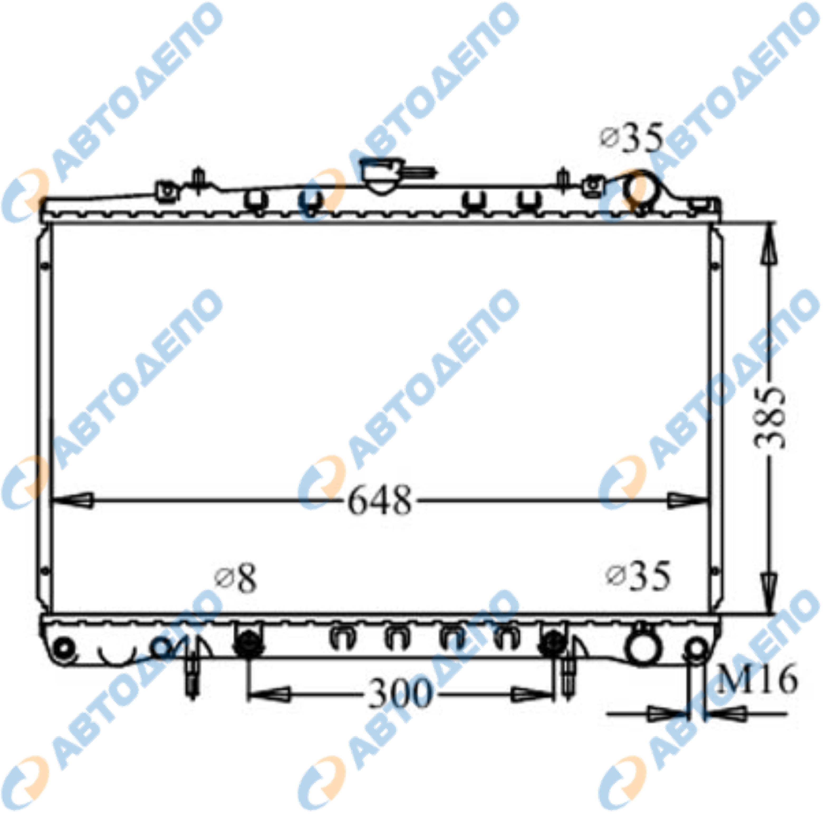 NISSAN CEFIRO, LAUREL, SKYLINE 1988-1994 Радиатор охлаждения двигателя  NI-0023-16, 21410-01U00, 21410-01U01 / Автодепо